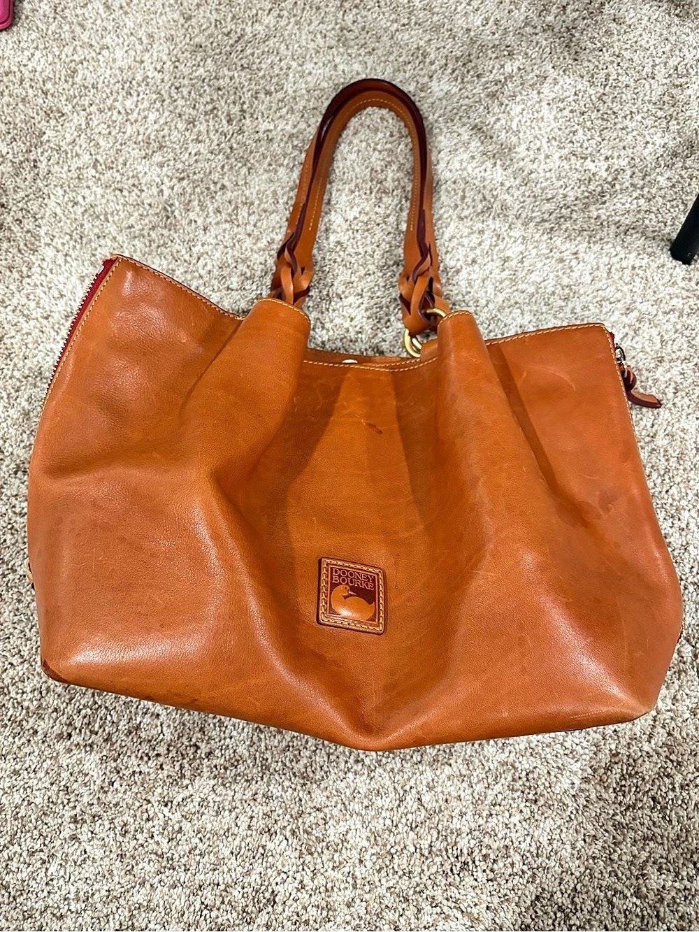 Dooney & Bourke Florentine Handle Tote Leather Tote in Brown